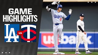 Dodgers vs Twins Game Highlights 4924  MLB Highlights [upl. by Bouchier200]