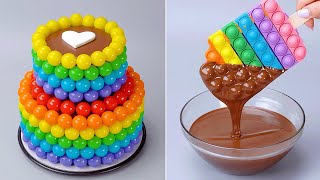 Indulgent Rainbow Cake Decorating For Any Occasion  Most Satisfying Cake And Dessert Video [upl. by Niawat]