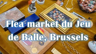 Flea Market Vossenplein  The Jeu de Balle Square Brussels  Old and antiques Walking tour [upl. by Trotta]