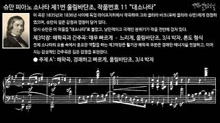 슈만 피아노 소나타 제1번 올림바단조 작품번호 11 “대소나타” 제3악장 해학곡과 간주곡 매우 빠르게 –느리게 올림바단조 34 박자 론도 형식 악보를 통한 악곡 분석 [upl. by Trinl252]