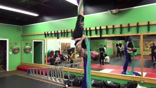 Aerial Silks Inverted Iron Cross to Angel Drop [upl. by Sremlahc489]