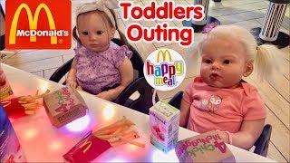 Reborn Toddler outing to McDonald’s for Happy Meals and Play Gym [upl. by Anauqal]