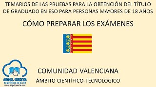 Temario para la obtención del Graduado ESO Comunidad Valenciana Ámbito Científicotecnológico [upl. by Novy]