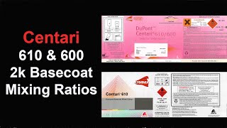 Mixing Ratios for Cromax Centari 610 amp 600 2k Basecoat [upl. by Gawain]