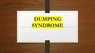 DUMPING SYNDROME [upl. by Attikram]