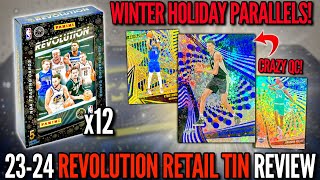 BRAND NEW WINTER HOLIDAY TINS CRAZY QC 😮❄️ 202324 Panini Revolution Basketball Retail Tin Review [upl. by Atteuqehs]