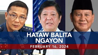 UNTV HATAW BALITA  February 16 2024 [upl. by Cammi]