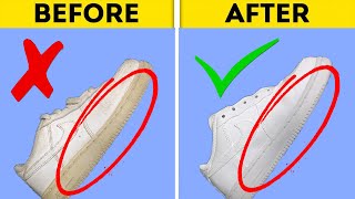 How to Unyellow Nike Air Force 1s 👟  SaTisfyiNg 💢😀 [upl. by Dric]