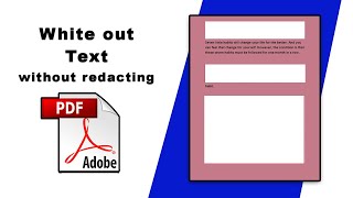 How to white out text in a PDF without redacting it in Adobe Acrobat Pro DC 2022 [upl. by Akeemaj]