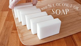 How to make 100  coconut oil soap  Simple cold process soap making [upl. by Latrice568]