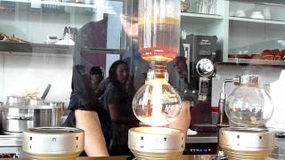 Siphon Coffee at Blue Bottle Coffee in San Francisco  Mint Plaza Location [upl. by Hance]