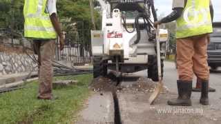 Telecommunication works  Micro Trenching by Janacon Trading Sdn Bhd [upl. by Vookles]