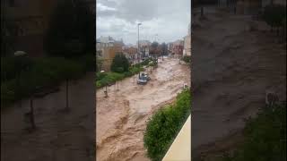 Serious flooding in Espinardo near Murcia SE Spain this afternoon again 🇪🇸❤️ [upl. by Cavanaugh]