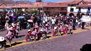 QuechuaInka children from villages all around Cuzco Peru dance to celebrate Inti Raymi [upl. by Ymac]