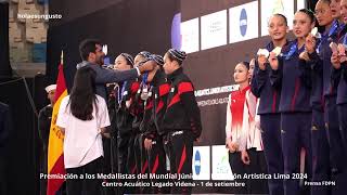 Premiación Medallistas del Mundial Júnior Natación Artística Lima 2024 [upl. by Addy]