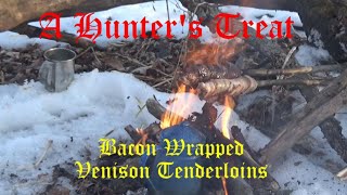 Hunters Treat Catch amp Cook Venison Tenderloins wrapped in bacon ASMR [upl. by Carmita352]