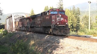 Skeena Pacific Video 2198 CPKC Train 801 West Sicamous BC 20240807 1814hrs [upl. by Lyrahc693]