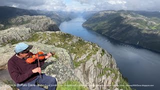 Pulpit Rock Hike Norway  The Amazing Preikestolen  Hike with My Fiddle [upl. by Eillime]