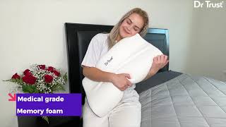 Dr Trust USA Memory Foam Contoured Cervical Orthopedic Pillow 355 for Neck Pain [upl. by Oimetra]