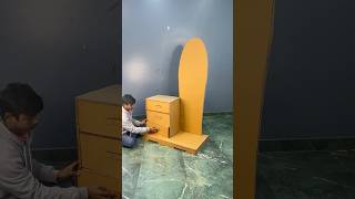 Creative Dressing Table with Glass Craft using Cardboard short reel viral youtubeshort trending [upl. by Anauqes]