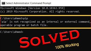 How to fix pip not recognized as an external or internal Command [upl. by Olivie561]