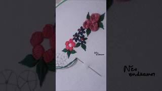 Beautiful floral hand embroidery design for dress হাতের কাজের জামার ডিজাইন [upl. by Andriana]