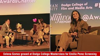 Selena Gomez Inspires at Dodge College Masterclass for Emilia Perez Screening [upl. by Khanna808]