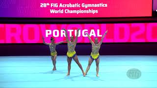 Portugal 1 POR  2022 Acrobatic Worlds Baku AZE  Dynamic Qualification Womens Group [upl. by Ycal]