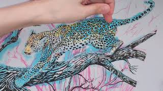 🐆Realistic Panther Embroidery🧵Part 20🪡embroidery embroiderytutorial needlepainting diy jungle [upl. by Granoff]