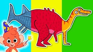 Wrong Heads Dinosaur Cartoon  Dinosaurs for Kids Gigantosaurus Wannanosaurus Riojasaurus [upl. by Arimas]