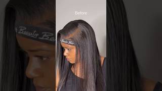 the quickest side part frontal wig install hack ever protectivestyle hairtutorial wiginstall [upl. by Leonardi]