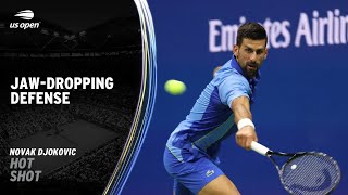 Novak Djokovic has JawDropping Defense  2023 US Open [upl. by Lenod]