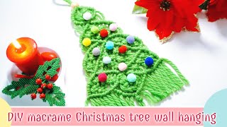 DIY macrame Christmas tree wall hanging  DIY Christmas tree wall hanging  Christmas decorations [upl. by Enihpets]