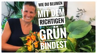 BLUMENSTRAUSS BINDEN ProfiAnleitung für die Verwendung von Grün DIY Dekoideen Floristik [upl. by Asirehc]