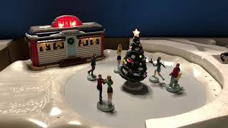 Mr Christmas Rock n Roll Diner Skating Pond [upl. by Navis]