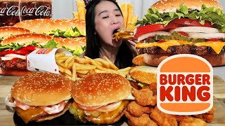 BURGER KING Ultimate Bundle Feast Whopper Cheeseburger Chicken Sandwich amp Nuggets  Mukbang ASMR [upl. by Gibb]