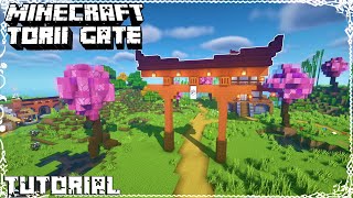 ⛩️Minecraft Japanese Gate ⛩️Torii Gate Tutorıal ⚒️how to build a japanese tori gate in minecraft⛩️ [upl. by Brewster]