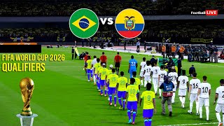 Brazil vs Ecuador  FIFA World Cup 2026™ Qualifiers  Full Match  Realistic PES Gameplay [upl. by Feledy233]