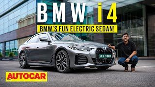 2022 BMW i4 review  The electric BMW sedan is FUN  First Drive  Autocar India [upl. by Loise]