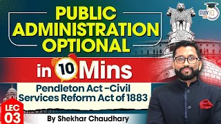 UPSC Public Administration Concepts  Lec 03  Pendleton Act  UPSC Mains [upl. by Lotsirk]