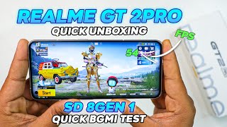 Realme GT2 Pro Unboxing and BGMI Test With FPS Meter 🔥Snapdragon 8 Gen 1🔥 [upl. by Halilahk]