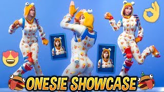 NEW ONESIE quotFemale Durr Burgerquot SKIN SHOWCASE WITH BEST FORTNITE DANCES amp EMOTES [upl. by Monagan375]