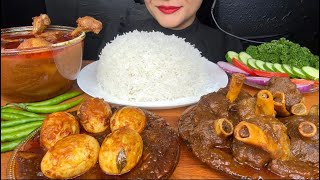 ASMR EATING SPICY MUTTON CURRYLAL LAL MURGHIR JHOLEGG CURRY FOOD VIDEOS [upl. by Mara52]