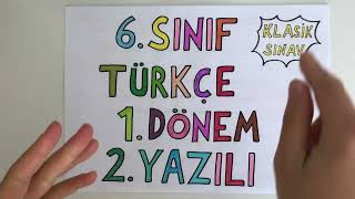 6 Sınıf Türkçe 1 Dönem 2 Yazılı Klasik tarzAçık Uçlu [upl. by Atinas561]