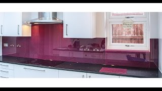 AUBERGINE KITCHEN SPLASHBACK by Creoglass Design Modern Kitchen Glass Splashbacks 01923 947 454 [upl. by Isola]