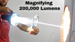 Magnifying The Worlds Brightest Flashlight 200000 Lumens [upl. by Lidstone]