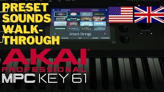 Akai Professional MPC Key 61 Preset Sounds Walkthrough [upl. by Tychonn]