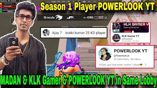 MADAN amp KLK Gamer amp POWERLOOK YT in Same Lobby  PUBG MADAN  madan op  madan pubg  MADAN [upl. by Ecnerwal]