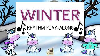 Winter Unicorns Rhythm PlayAlong Elementary Music Percussion Clap Play Say Rhythms Lummi Sticks FUN [upl. by Xenia]