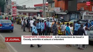 TRANSPORT COMMUNAUX  arrêt momentanément de travail à Cocody autorités et acteurs s’entendent [upl. by Arlie154]